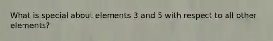 What is special about elements 3 and 5 with respect to all other elements?