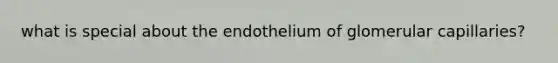 what is special about the endothelium of glomerular capillaries?