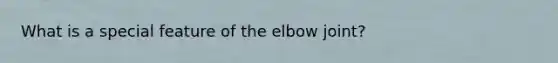 What is a special feature of the elbow joint?