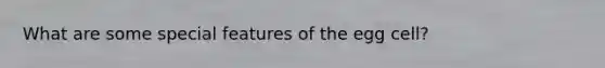 What are some special features of the egg cell?