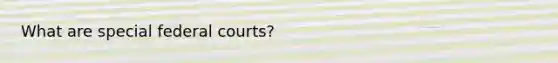 What are special federal courts?