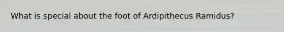 What is special about the foot of Ardipithecus Ramidus?