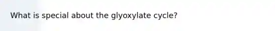 What is special about the glyoxylate cycle?