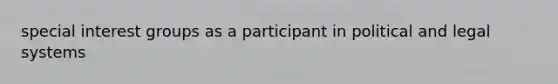 special interest groups as a participant in political and legal systems