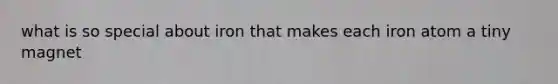what is so special about iron that makes each iron atom a tiny magnet