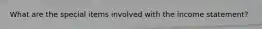 What are the special items involved with the income statement?