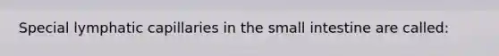 Special lymphatic capillaries in the small intestine are called: