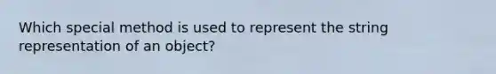 Which special method is used to represent the string representation of an object?