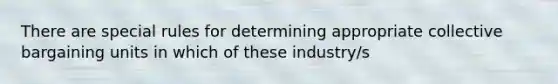 There are special rules for determining appropriate collective bargaining units in which of these industry/s