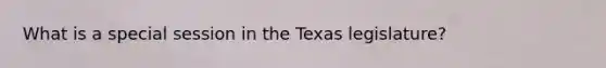 What is a special session in the Texas legislature?