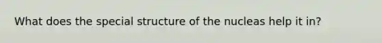 What does the special structure of the nucleas help it in?