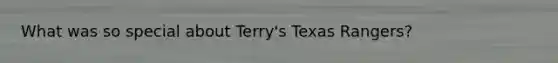 What was so special about Terry's Texas Rangers?