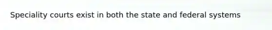 Speciality courts exist in both the state and federal systems