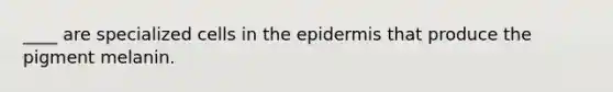 ____ are specialized cells in the epidermis that produce the pigment melanin.