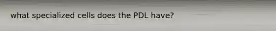 what specialized cells does the PDL have?