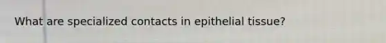 What are specialized contacts in epithelial tissue?