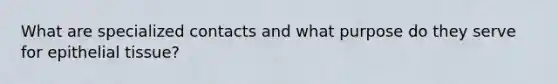 What are specialized contacts and what purpose do they serve for epithelial tissue?