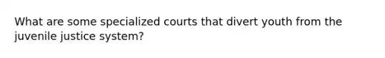 What are some specialized courts that divert youth from the juvenile justice system?