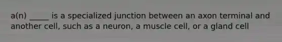 a(n) _____ is a specialized junction between an axon terminal and another cell, such as a neuron, a muscle cell, or a gland cell