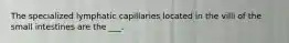The specialized lymphatic capillaries located in the villi of the small intestines are the ___.