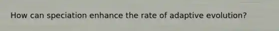 How can speciation enhance the rate of adaptive evolution?