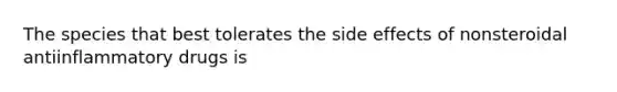 The species that best tolerates the side effects of nonsteroidal antiinflammatory drugs is