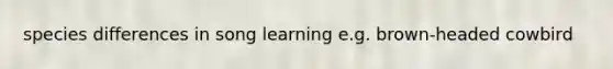 species differences in song learning e.g. brown-headed cowbird