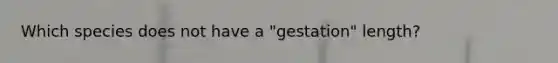 Which species does not have a "gestation" length?