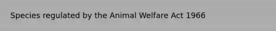 Species regulated by the Animal Welfare Act 1966