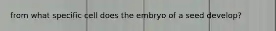 from what specific cell does the embryo of a seed develop?