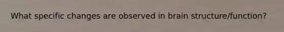 What specific changes are observed in brain structure/function?