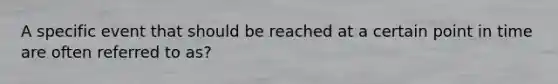 A specific event that should be reached at a certain point in time are often referred to as?
