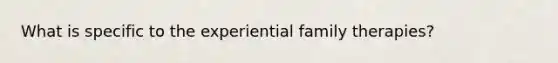 What is specific to the experiential family therapies?