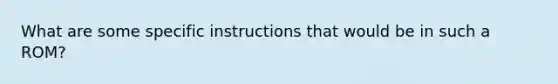 What are some specific instructions that would be in such a ROM?