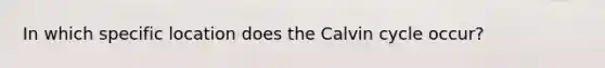 In which specific location does the Calvin cycle occur?