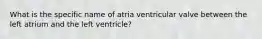 What is the specific name of atria ventricular valve between the left atrium and the left ventricle?