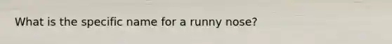 What is the specific name for a runny nose?