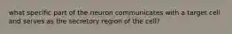 what specific part of the neuron communicates with a target cell and serves as the secretory region of the cell?