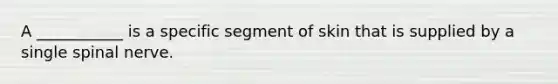 A ___________ is a specific segment of skin that is supplied by a single spinal nerve.