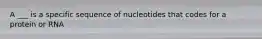 A ___ is a specific sequence of nucleotides that codes for a protein or RNA