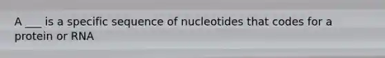 A ___ is a specific sequence of nucleotides that codes for a protein or RNA