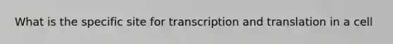 What is the specific site for <a href='https://www.questionai.com/knowledge/kWsjwWywkN-transcription-and-translation' class='anchor-knowledge'>transcription and translation</a> in a cell