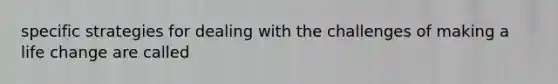 specific strategies for dealing with the challenges of making a life change are called