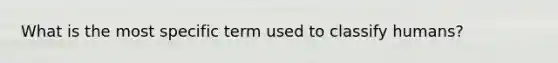 What is the most specific term used to classify humans?