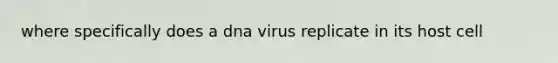 where specifically does a dna virus replicate in its host cell