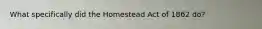 What specifically did the Homestead Act of 1862 do?