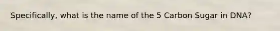 Specifically, what is the name of the 5 Carbon Sugar in DNA?