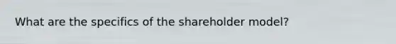 What are the specifics of the shareholder model?