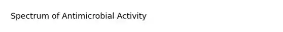 Spectrum of Antimicrobial Activity