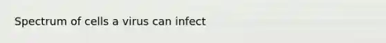 Spectrum of cells a virus can infect